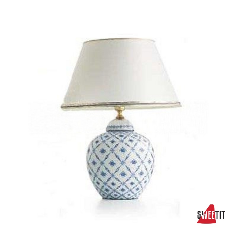 Настольная лампа LE PORCELLANE Rombi Fiori Cobalto 5197