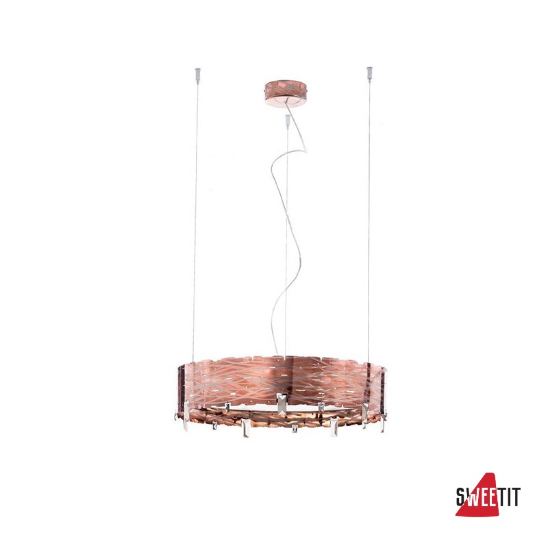 Подвесной светильник IDL Castle 602/60 striated copper + gold and fume crystals