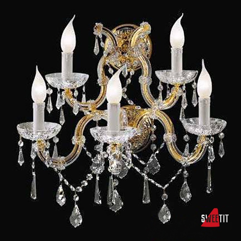 Бра Beby Group Novecento 6320/5A Light gold CUT CRYSTAL