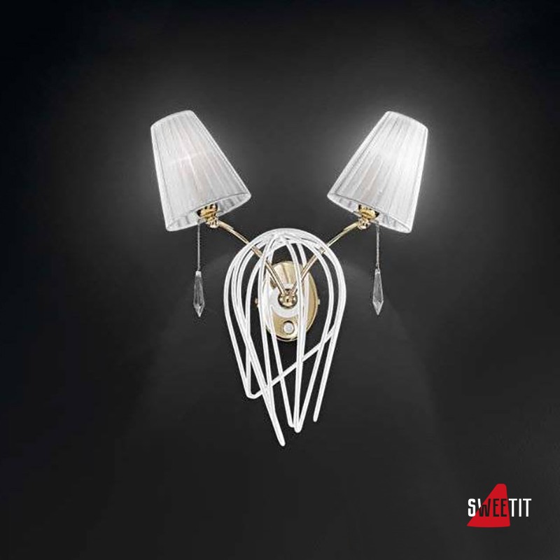 Бра IDL Flame 524/2A white+gold