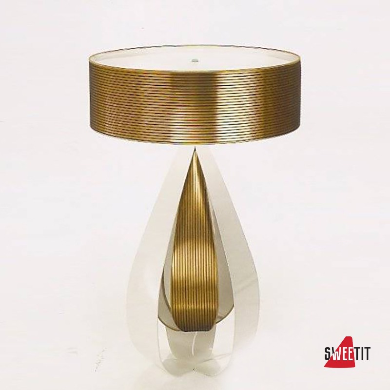 Настольный светильник Italamp 3060/P Pearly White / Gold shade