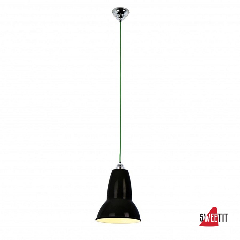 Люстра Anglepoise Duo Maxi Pendant - Jet Black With Green Cable Braid